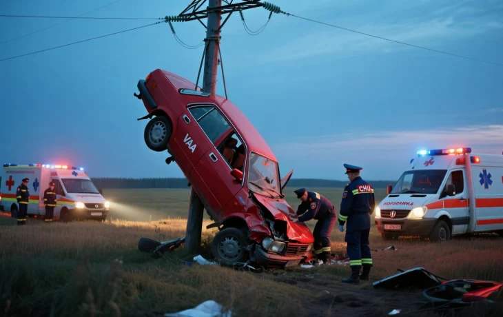 Автомобиль ВАЗ после ДТП с Mazda повис на опоре ЛЭП в Краснодарском крае Автомобиль ВАЗ после ДТП с Mazda повис на опоре ЛЭП в Краснодарском крае