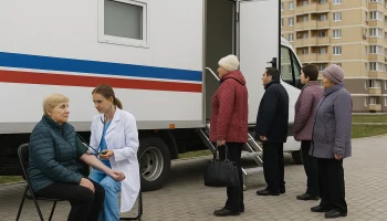 Мобильный комплекс для медосмотра посетили жители посёлка Российский в Краснодаре