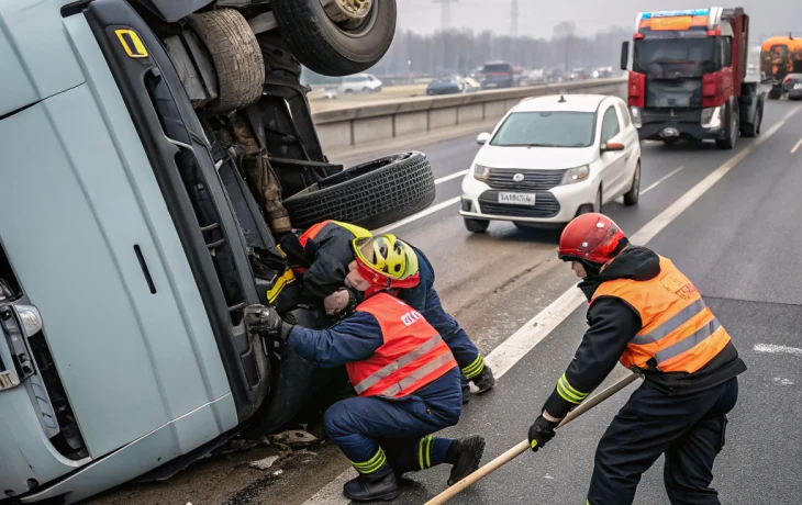 Грузовик перевернулся у хутора Зозулин: пострадал водитель