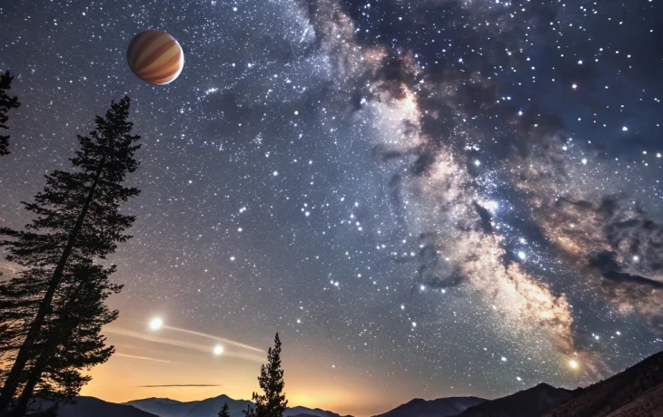 Редкий кадр «небесной улыбки» из Луны и планет наблюдали на Кубани перед рассветом 25 апреля Редкий кадр «небесной улыбки» из Луны и планет наблюдали на Кубани перед рассветом 25 апреля