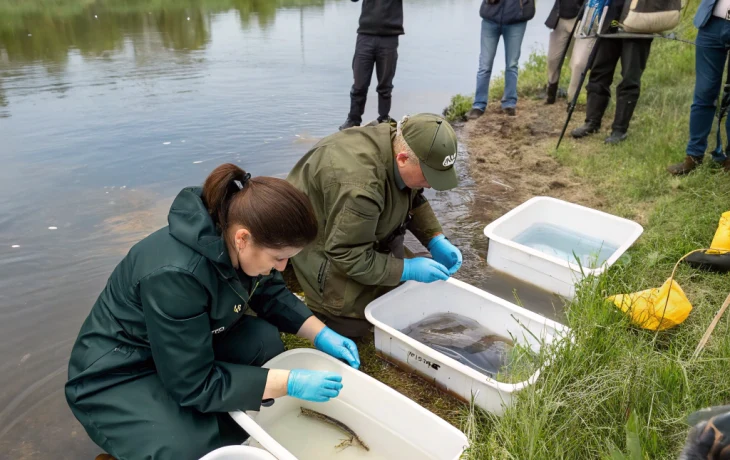 300 тысяч личинок осетра выпустили в Лабу для сохранения краснокнижных видов