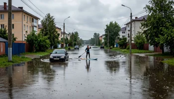 Краснодар накрыли новые ливни 13 июня, вызвав подтопления в Музыкальном микрорайоне