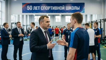 Министр спорта Кубани поздравил брюховецкую спортшколу с 50-летием и оценил объекты