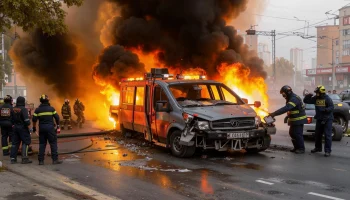 Легковушка врезалась в троллейбус и загорелась в центре Краснодара