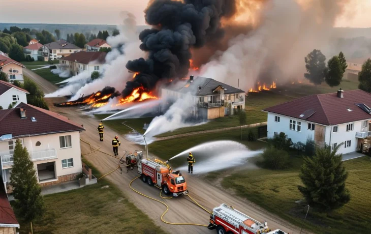 Трава вспыхнула на площади 500 кв метров в поселке Индустриальный Краснодара