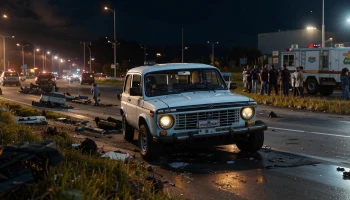 Пьяный водитель Нивы врезался в легковушку и сбил двоих людей в Краснодарском крае