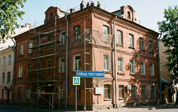 В центре Краснодара начали реставрацию здания ДЮСШ №7 на улице Постовой