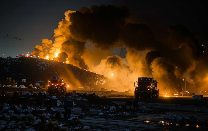 Площадь пожара на новороссийском полигоне сократилась до 800 квадратных метров
