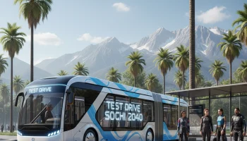 В Сочи тестируют новый 18-метровый электробус-гармошку на городских маршрутах