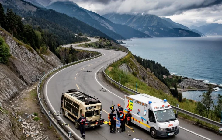 УАЗ с туристами перевернулся на горной дороге в Сочи пострадали пять человек