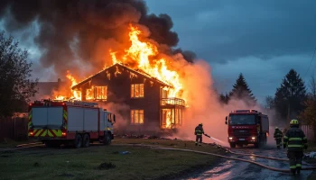 В Краснодаре пожарные за 45 минут ликвидировали пожар площадью 100 квадратных метров в частном доме
