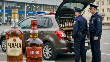 Полиция Сочи задержала торговца чачей и вином из автомобиля у ТЦ