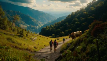 Туристы в Сочи чудом избежали падения с обрыва после атаки дикой коровы