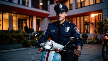 МВД разыскивает мопедиста в форме полиции который катался во дворе ЖК в Динском районе