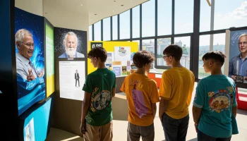 Выставка "Наука в лицах" открылась во Всероссийском детском центре "Орлёнок"