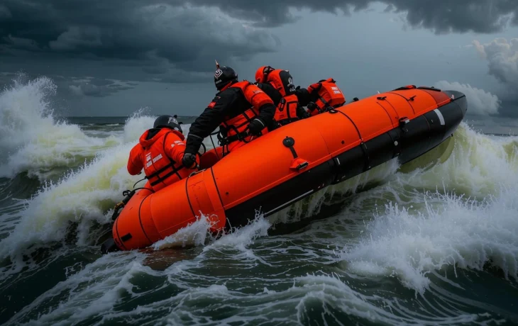 Спасатели Новороссийска вытащили из штормового моря мужчину с ребёнком на сапбордах