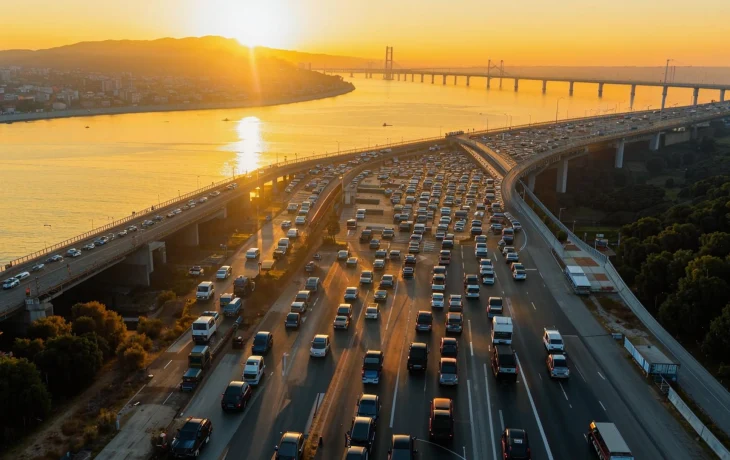 Очередь из более 800 автомобилей скопилась перед Крымским мостом утром 20 августа