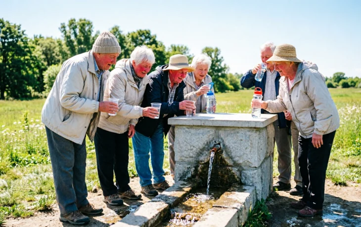 Пенсионерам Северского района провели экскурсию к минеральному источнику в станице Азовской