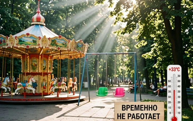 Из-за 33-градусной жары днём 20 июля в парках Краснодара остановили аттракционы Из-за 33-градусной жары днём 20 июля в парках Краснодара остановили аттракционы