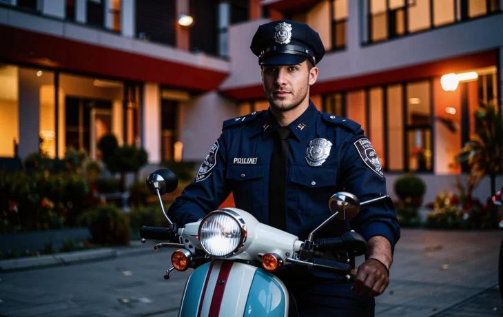 МВД разыскивает мопедиста в форме полиции который катался во дворе ЖК в Динском районе