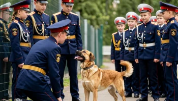 Экскурсия в кинологический питомник: кадетам Крымска показали работу служебных собак