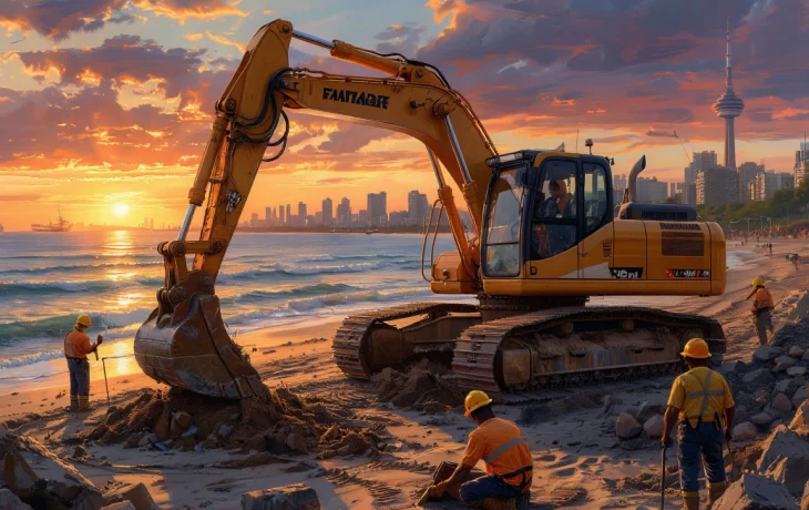 Спецтехника приступила к очистке берега после демонтажа защитного вала в Анапе