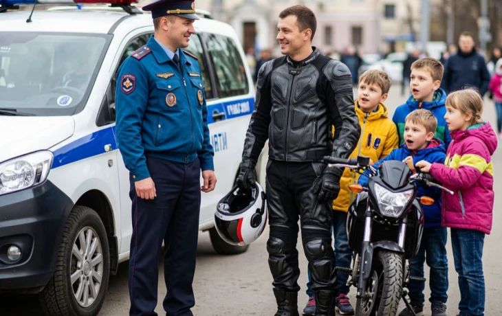 Автоинспекторы и байкеры провели урок безопасности для детей в Новороссийске Автоинспекторы и байкеры провели урок безопасности для детей в Новороссийске