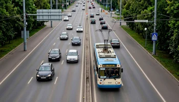 На Северных мостах Краснодара выделили полосы для общественного транспорта