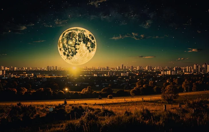 Первое осеннее суперлуние озарило небо Краснодарского края в ночь на 7 октября
