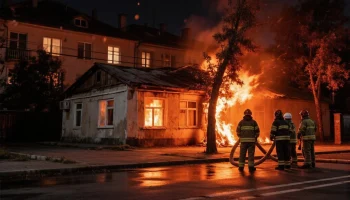 В центре Краснодара загорелось заброшенное здание на Севастопольской