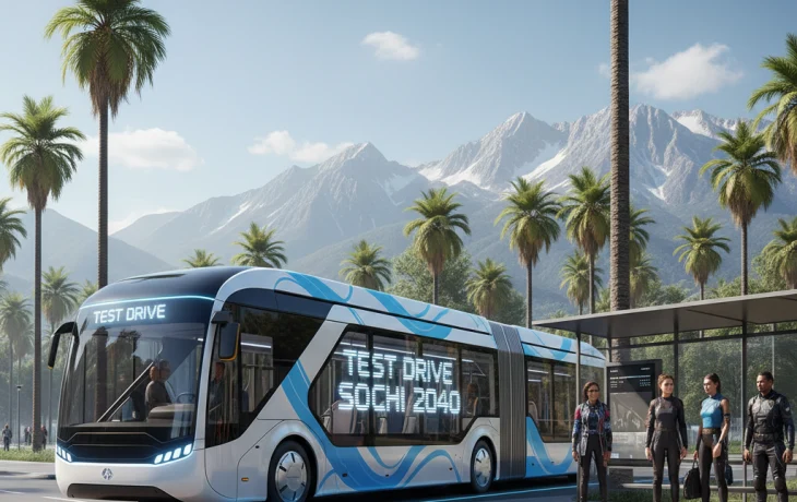 В Сочи тестируют новый 18-метровый электробус-гармошку на городских маршрутах