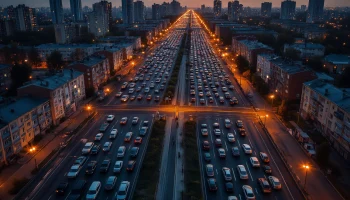 Девятибалльные пробки парализовали улицы Краснодара вечером 26 сентября