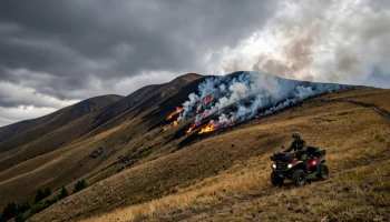Площадь пожара на горе в Новороссийске увеличилась в три раза