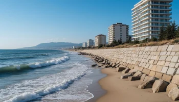 Защитный вал длиной 2,3 км построили на берегу Анапы