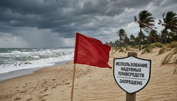 В Анапе из-за отжимного ветра запретили надувные матрасы и круги