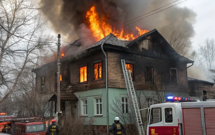 В Адыгее ночью загорелся жилой дом, спасены три человека, один пострадал