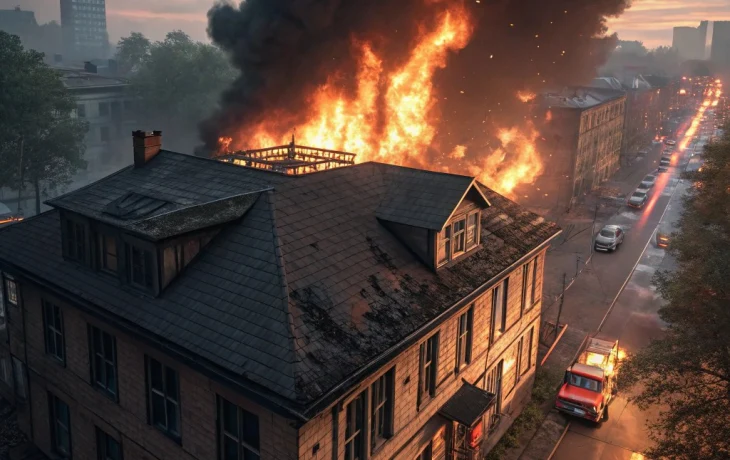 Пожар в мансарде дома в Ахметовской: есть пострадавшие, причины выясняются