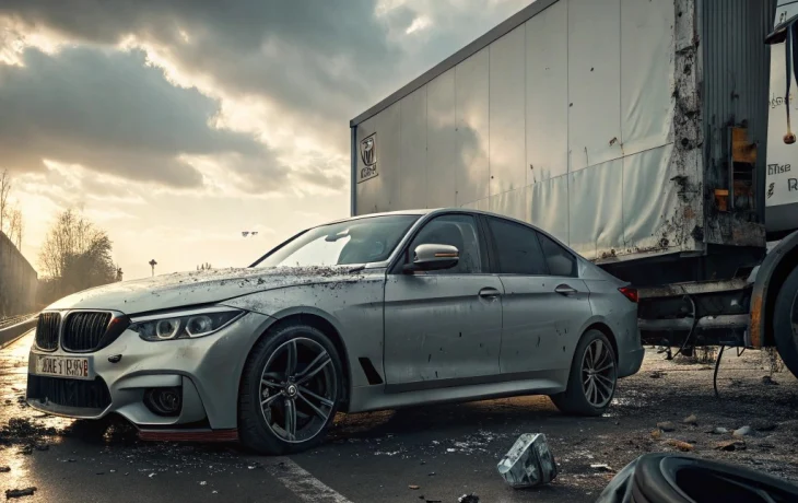 На трассе под Краснодаром BMW на скорости врезался в грузовик: водитель погиб