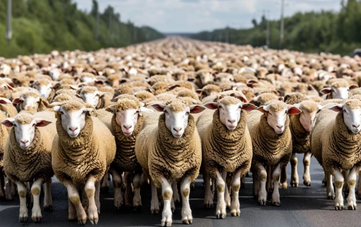 Стадо баранов спровоцировало ДТП на трассе в Белоглинском районе 20 июня