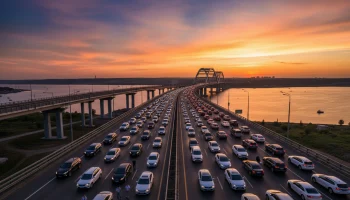 Крымский мост парализован: тысячи машин застряли в бесконечных пробках 4 января 2026 года