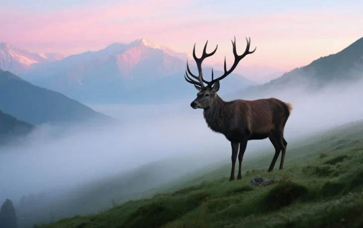 Встреча с дикой красотой: благородный олень Кавказа попал в объектив камеры