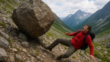 На волоске от трагедии: как турист на Фиште чудом спасся от гигантского камня