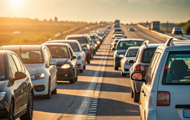 Пробка почти из 2000 машин перед Крымским мостом утром 4 августа