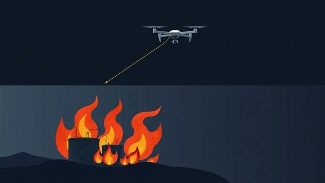 БПЛА атаковали нефтебазу, пожар ликвидирован