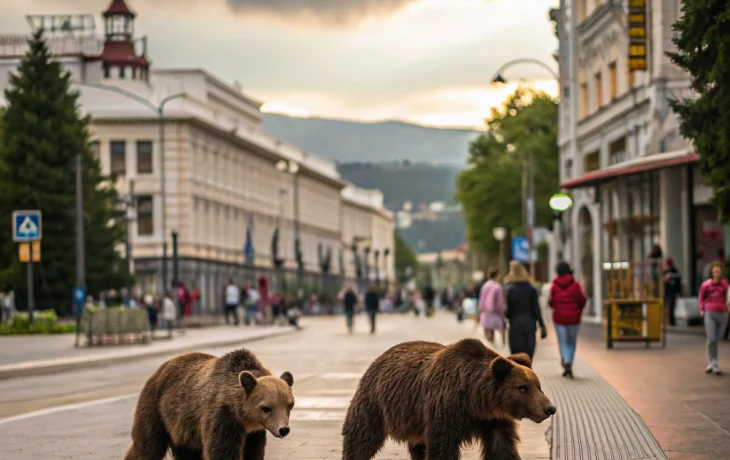 Два медведя прогулялись по улицам Сочи