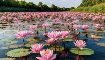 Лотосы Кубани: Розовое Чудо В Ахтанизовском Лимане В августе