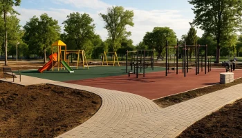 Благоустройство сквера в Павловской близится к завершению