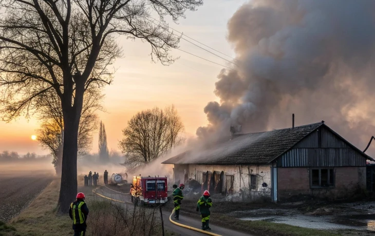 Пожар в станице Динской охватил 600 кв. метров
