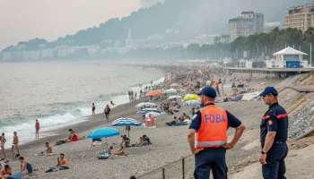 Эвакуация отдыхающих с пляжей Сочи после угрозы атаки