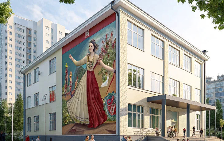 В Горячем Ключе на школе искусств появился мурал Ковалевой